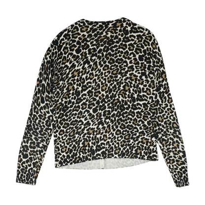 Beige Animal Print Cardigan Sweater