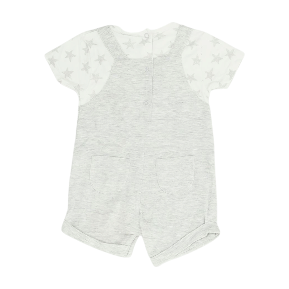 Gray Short Sleeve One-Piece