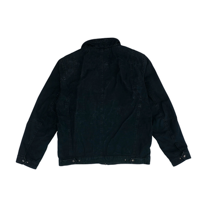 Black Solid Denim Jacket