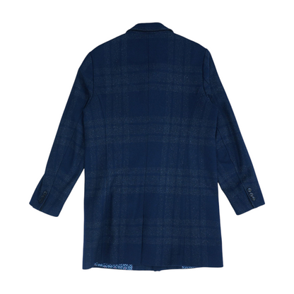 Navy Plaid Coat