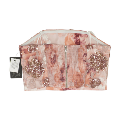 Pink Floral Cropped Blouse