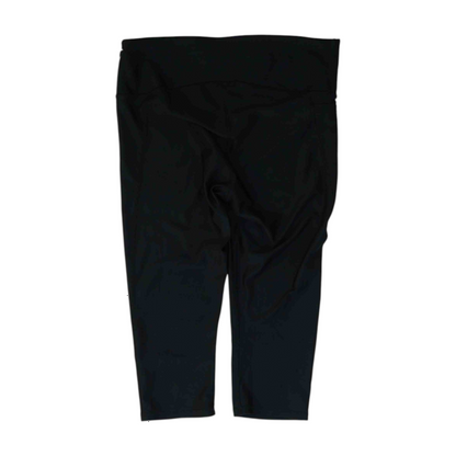 Black Solid Active Capris