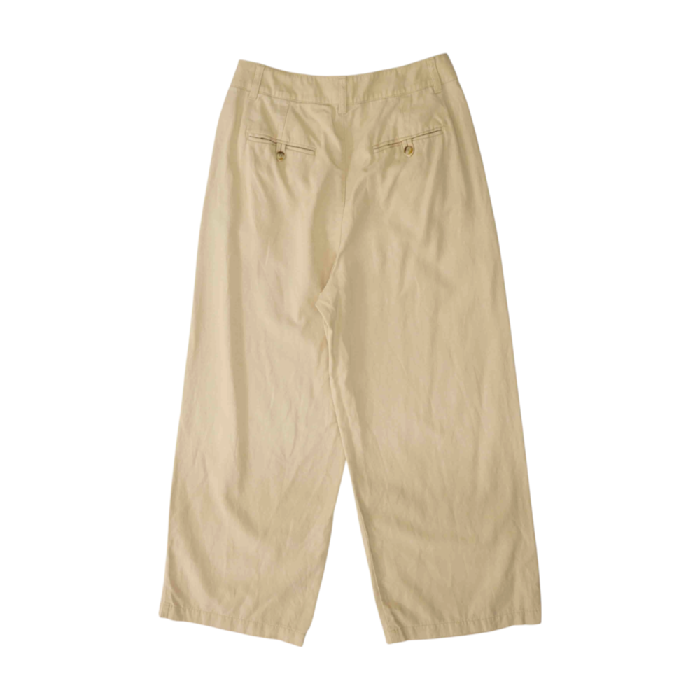 Beige Wide Leg Pants