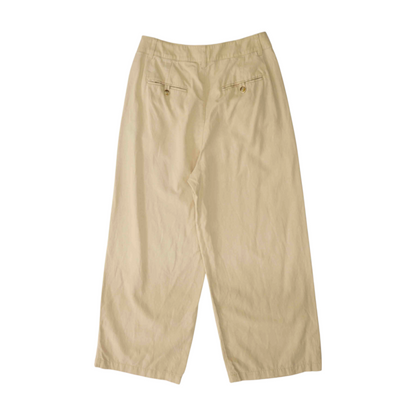 Beige Wide Leg Pants