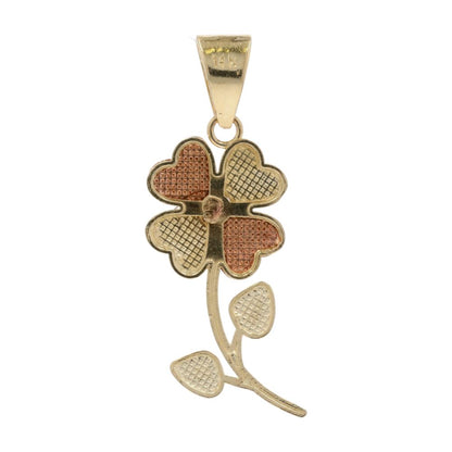 14K Tri Tone Flower Pendant