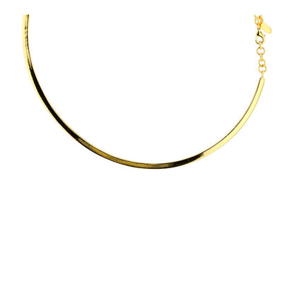 Anik 18K Gold Plated Over Brass Half Tennis Necklace W/ Swarovski Stones