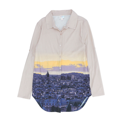 Pink Print Button Down