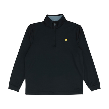 Black Solid 1/4 Zip Pullover