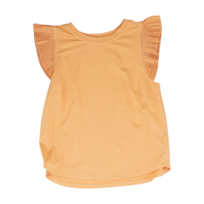 Orange Solid Short Sleeve Blouse