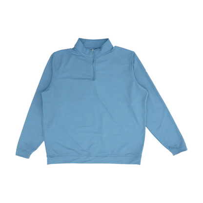 Blue Solid 1/4 Zip Pullover