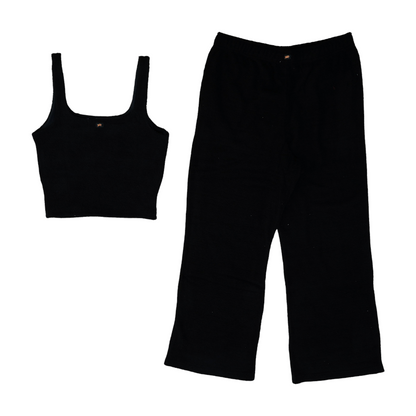 Black Solid Pajama Set