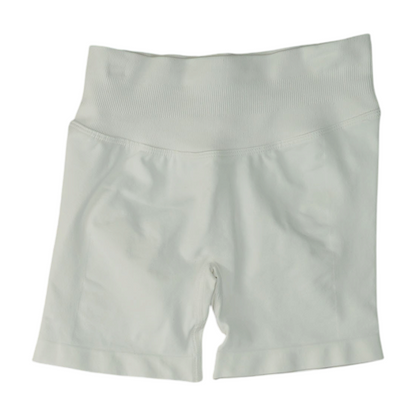White Solid Active Shorts