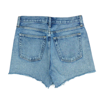 Blue Solid Denim Shorts