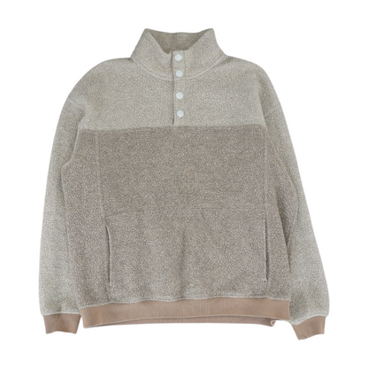 Beige Color Block 1/4 Zip Pullover