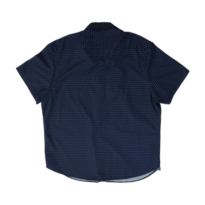 Navy Polka Dot Short Sleeve Button Down