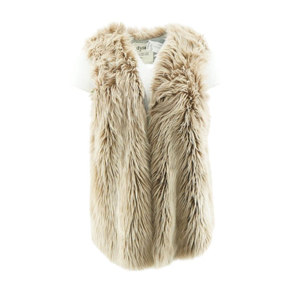 Tan Solid Fur Vest