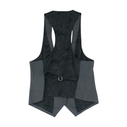 Black Solid Casual Vest
