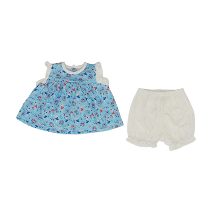 Blue Print Short Sleeve Set