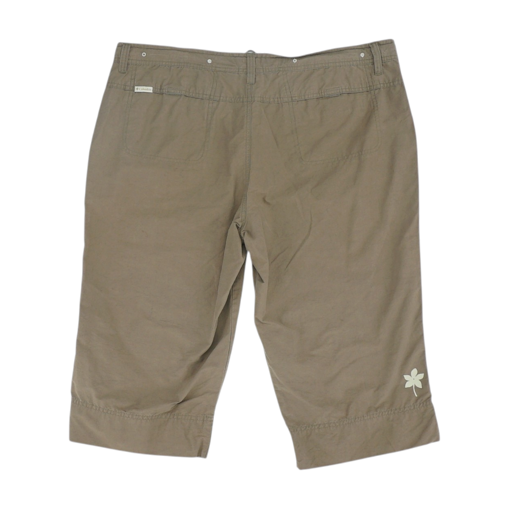 Brown Solid Active Capris