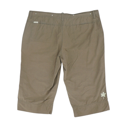 Brown Solid Active Capris