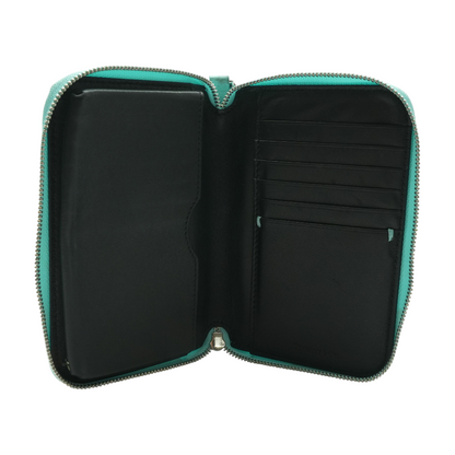 Leather Zip Around Wristlet