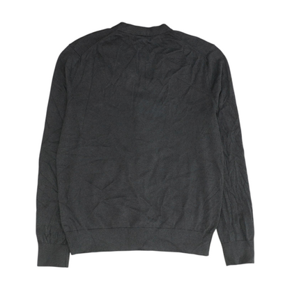 Gray Solid Cardigan Sweater
