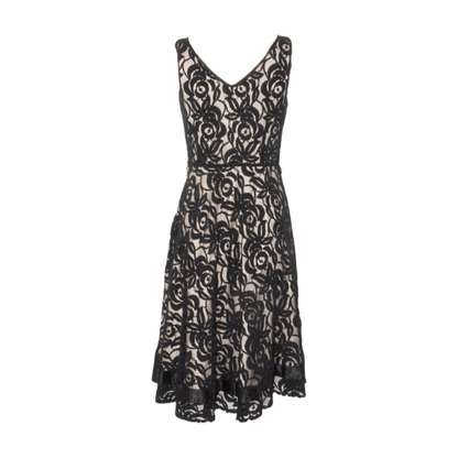 Black Print Midi Dress