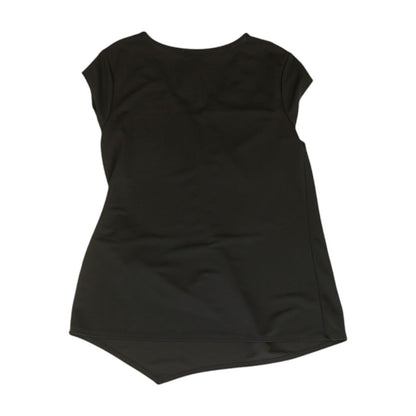 Black Solid Short Sleeve Blouse