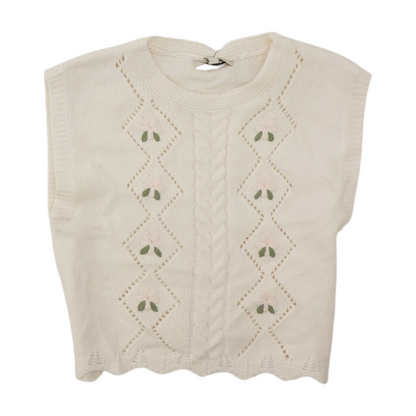 White Floral Pullover Sweater