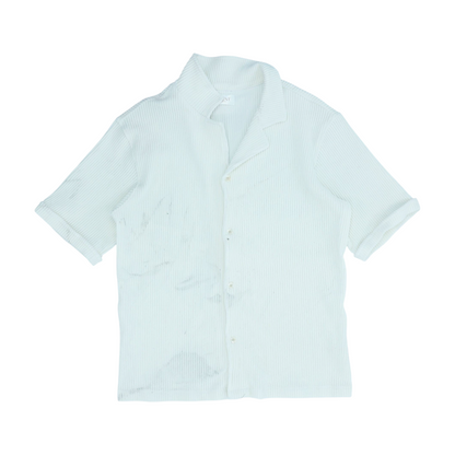Ivory Solid Short Sleeve Button Down