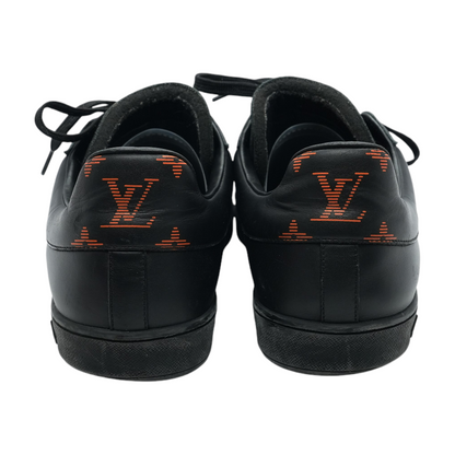Luxembourg Samothrace Sneaker in Black Leather and Orange Logo