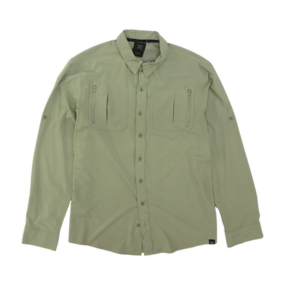 Green Solid Outdoor Button Down