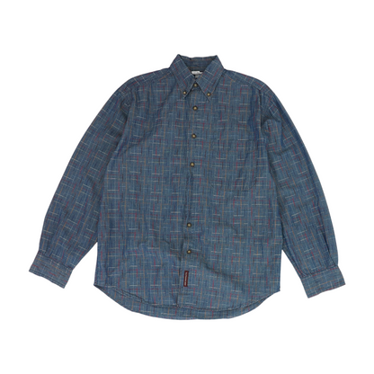 Blue Plaid Long Sleeve Button Down