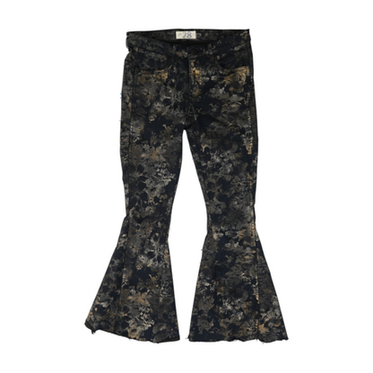 Black Floral Bootcut Jeans