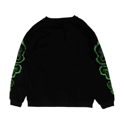Black Solid Sweatshirt Pullover
