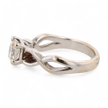 1.00 ct 14K White Gold Forever One Solitaire Moissanite Engagement Ring