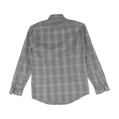 Gray Plaid Long Sleeve Button Down