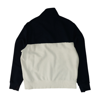 White Color Block 1/4 Zip Pullover