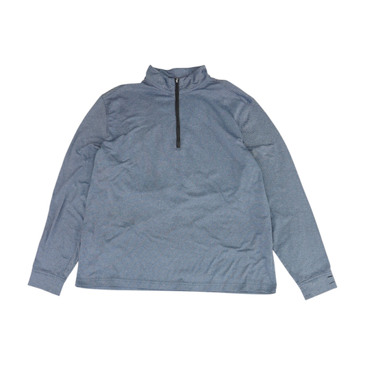 Blue Solid 1/4 Zip Pullover
