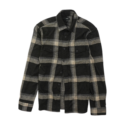 Black Plaid Flannel Button Down