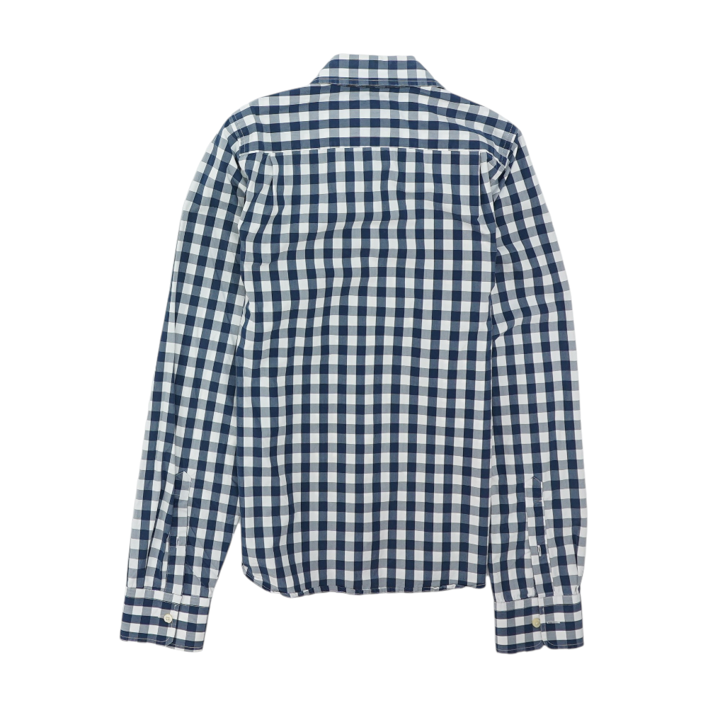Navy Check Long Sleeve Button Down