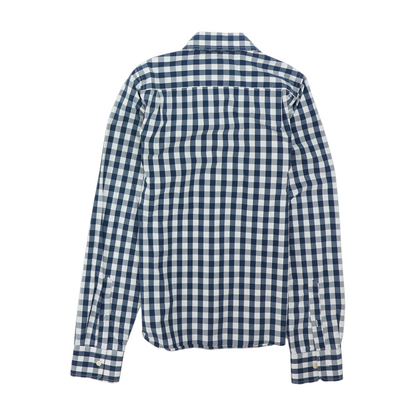 Navy Check Long Sleeve Button Down