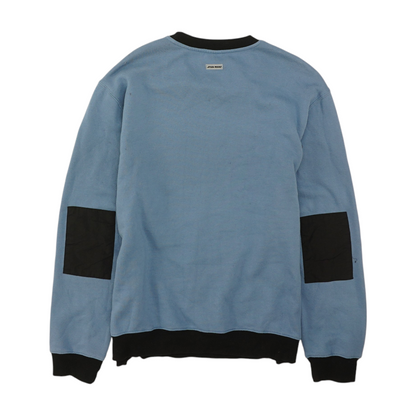 Blue Color Block Pullover Sweater