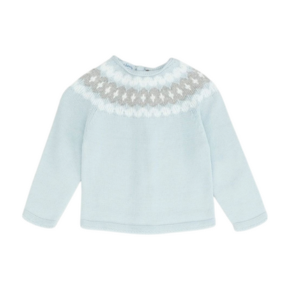 Blue Print Pullover Sweater
