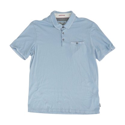 Blue Solid Short Sleeve Polo