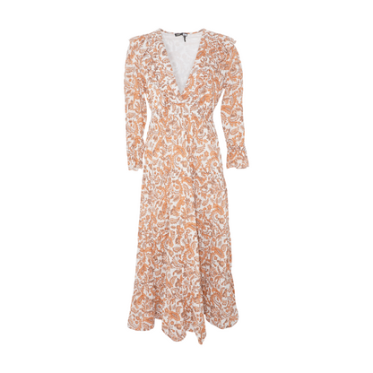 White Floral Midi Dress