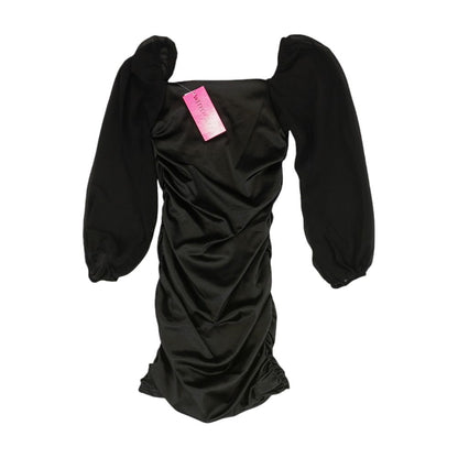 Black Solid Midi Dress