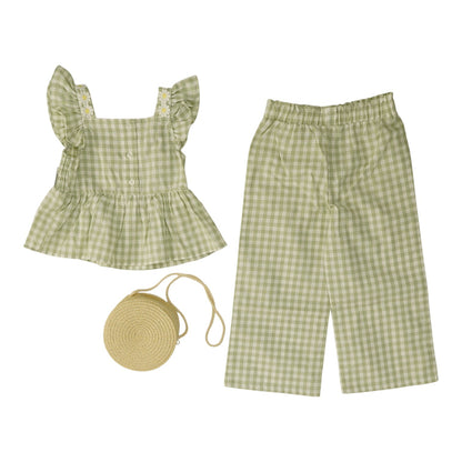Green Check Short Sleeve Set