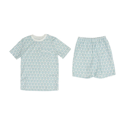 White Graphic Short Set