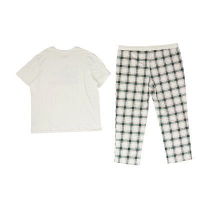 White Graphic Pajama Set